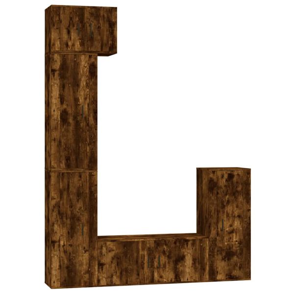 vidaXL 5-osaline telerikappide komplekt, suitsutatud tamm, tehispuit