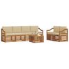 vidaXL V&auml;li diivanikomplekt 7 pcs Looduslik ja beež Tugev akatsiapuu