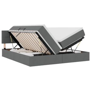 vidaXL Voodi LED -ribatuledega peaga Tumehall 180 x 200 cm kangas