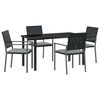 vidaXL Aia s&ouml;&ouml;gilaudade komplekt 5 pcs Must ja heledat hall PE rattan
