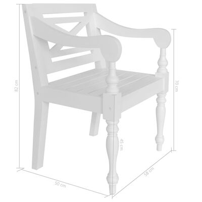 vidaXL bataavia toolid, 2 tk, valge, mahagonipuit