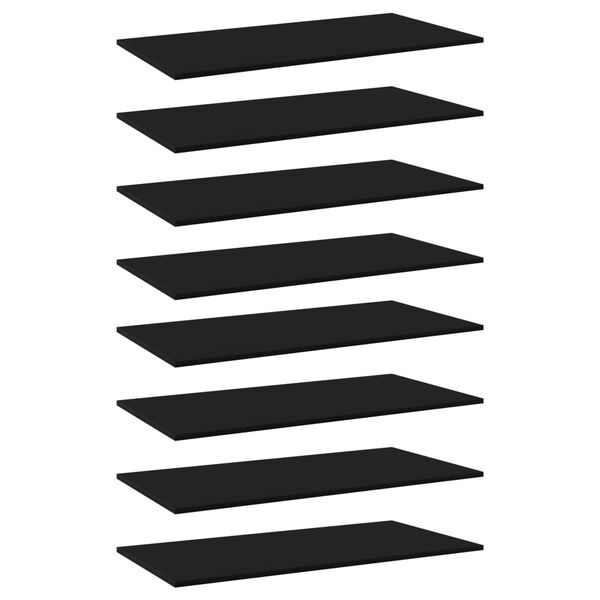 vidaXL riiuliplaadid 8 tk, must, 80x30x1,5 cm, puitlaastplaat