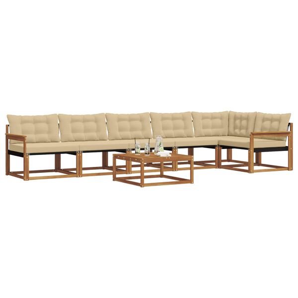 vidaXL V&auml;li diivanikomplekt padjaga 7 pcs Looduslik ja beež
