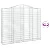 vidaXL kaarekujulised gabioonkorvid 12 tk, 200x30x160/180 cm, raud