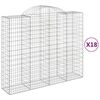 vidaXL kaarekujulised gabioonkorvid 18 tk, 200x50x160/180 cm, raud