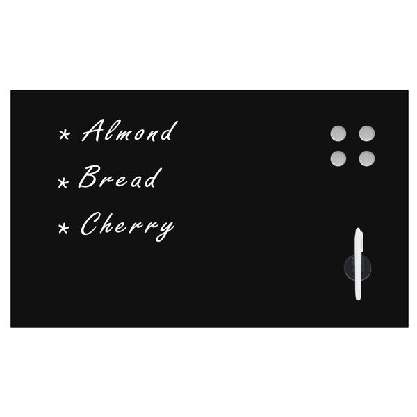 vidaXL seinakinnitusega must magnettahvel, klaas 100 x 60 cm