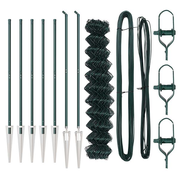 vidaXL Aiapost Roheline 10 x 1,4 m (60 x 60 mm silmus) Terased ja PVC