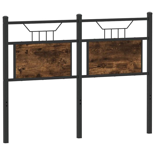 vidaXL vahetatav voodipeats suitsutatud tamm 120 cm tehispuit ja teras