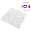 vidaXL Seinapaneelid 24 pcs Origami Valge 50 x 50 cm XPS Vaht