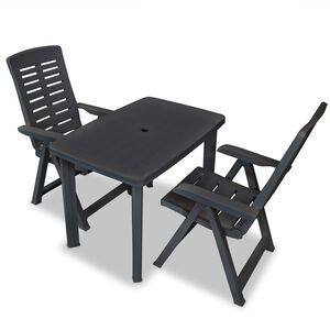 vidaXL 3-osaline bistroom&ouml;&ouml;bel, plast, antratsiit