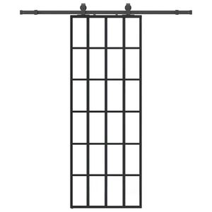 vidaXL liuguks tarvikutega, must, 76 x 205 cm, ESG-klaas