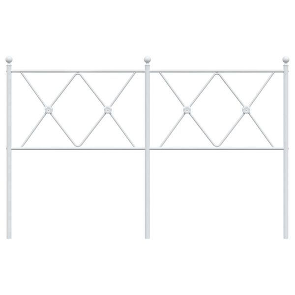 vidaXL metallist vahetatav voodipeats, valge, 140 cm