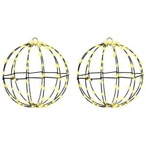 vidaXL Pall koos 192 LED-iga 2 pcs Soe valge 30 x 30 x 32 cm Metall