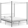 vidaXL baldahhiiniga voodiraam, hall, metall, 160 x 200 cm