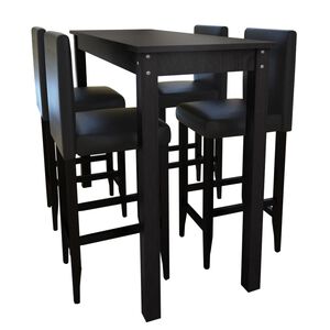 Baarim&ouml;&ouml;blikomplekt laud + 4 tooli must