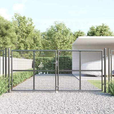 vidaXL võrgust aiavärav, antratsiithall, 300x175 cm, tsingitud teras
