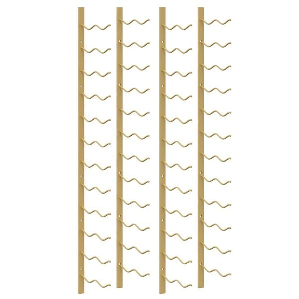 vidaXL seinale kinnitatav veiniriiul 24 pudelile 2 tk, kuldne raud