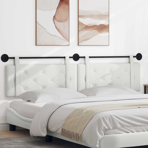 vidaXL Rippuv Peatoe Valge 210 x 55 x 5 cm Kunstnahk