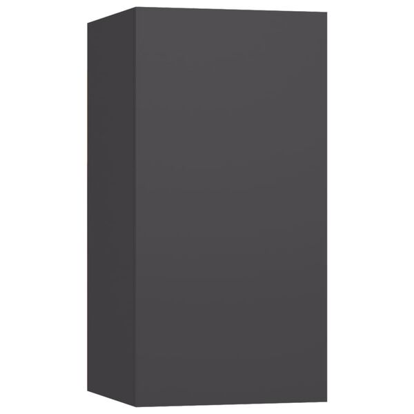 vidaXL 4-osaline telerikappide komplekt, hall, puitlaastplaat