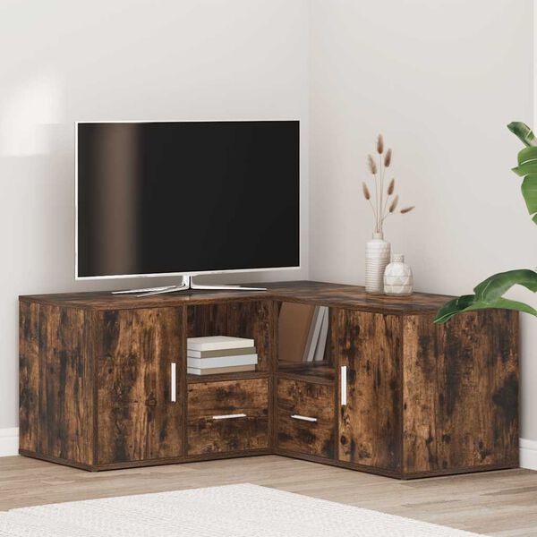 vidaXL nurgakapp, suitsutatud tamm, 160x40x45 cm, tehispuit