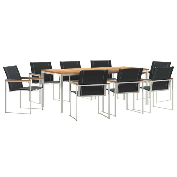 vidaXL Aia s&ouml;&ouml;gilaudade komplekt 9 pcs Pruun Tugev akatsiapuu