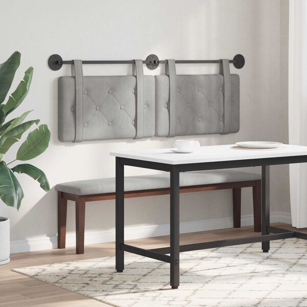 vidaXL Rippuv Peatoe Seinale kinnitatav Helehall 130 x 55 x 5 cm Samet