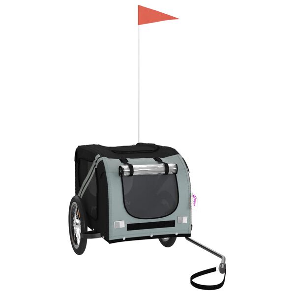 vidaXL lemmiklooma ratta järelkäru, must ja hall, oxford kangas/raud