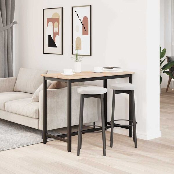 vidaXL laud Neutraalne 100 x 50 x 77 cm T&ouml;&ouml;deldud puit ja teras