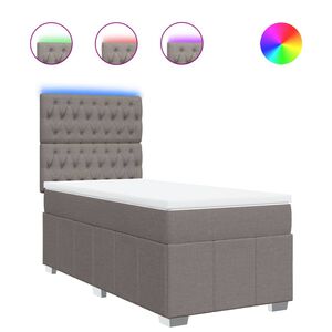 vidaXL kontinentaalvoodi madratsiga, pruunikashall, 90x190 cm, kangas