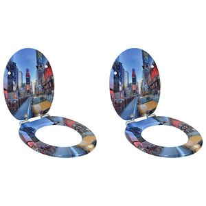 vidaXL Tualettsari 2 pcs Mitmev&auml;rviline 44 x 38 cm MDF plaat