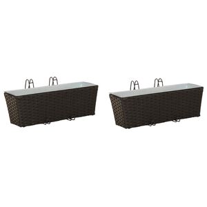 vidaXL Piire 2 pcs Must 50 x 17 x 17 cm Metall