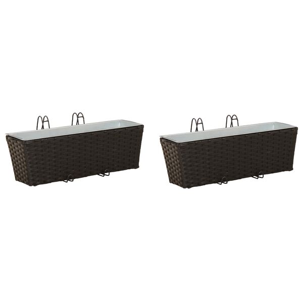 vidaXL Piire 2 pcs Must 50 x 17 x 17 cm Metall