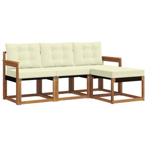 vidaXL V&auml;li diivanikomplekt padjaga 4 pcs Looduslik ja kreem