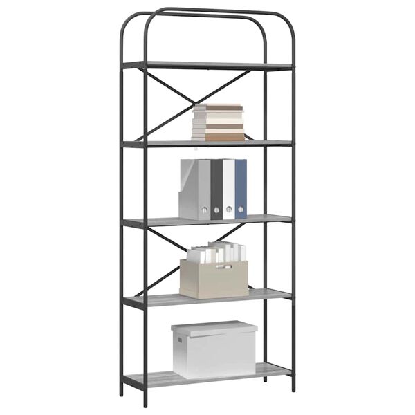 vidaXL Raamatukapp Hall Sonoma 80 x 30 x 183 cm Tehispuit