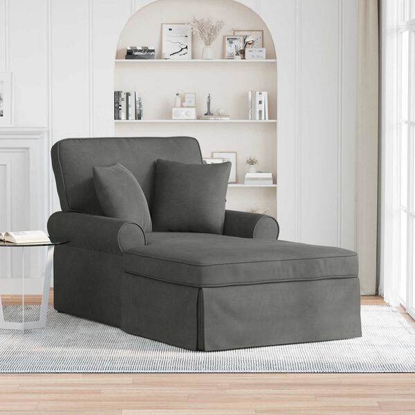 vidaXL Chaise lounge p&ouml;&ouml;ratud &auml;&auml;rega padjaga Tumehall 91 x 157 x 91 cm