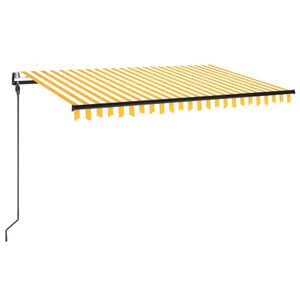 vidaXL automaatne varikatus LED, tuuleandur 450x300 cm kollane/valge