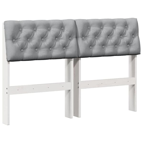 vidaXL Polsterdatud voodiots Helehall 120 cm Tahke m&auml;nd