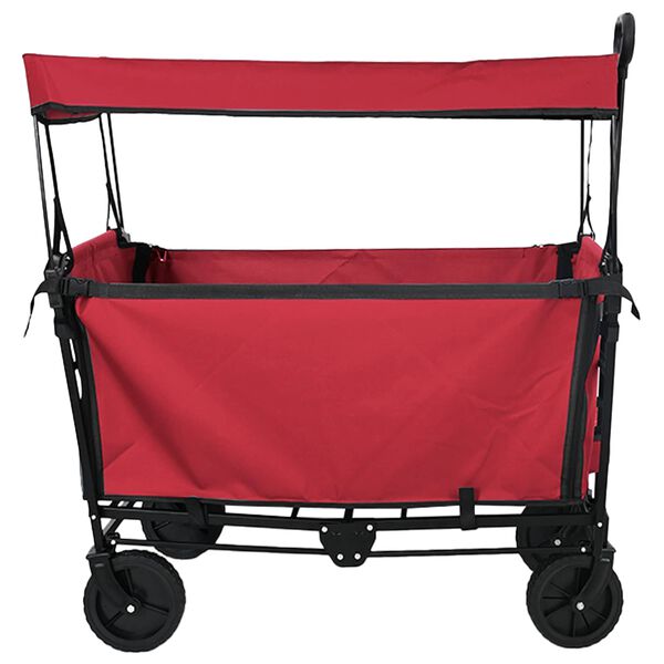 vidaXL Kokkuvolditav K&auml;si Trolley Punane 105 x 56.5 x 116 cm