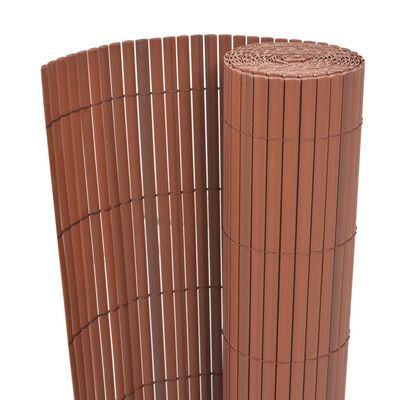 vidaXL kahepoolne piirdeaed, PVC 90 x 500 cm, pruun