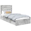 vidaXL Laos voodi peaga sahtliga Betoonhall 70 x 190 cm Tehispuit