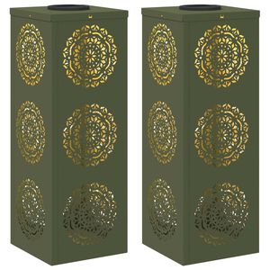 vidaXL P&auml;ikese LED k&auml;igutee tuli 2 pcs K&uuml;pset roheline