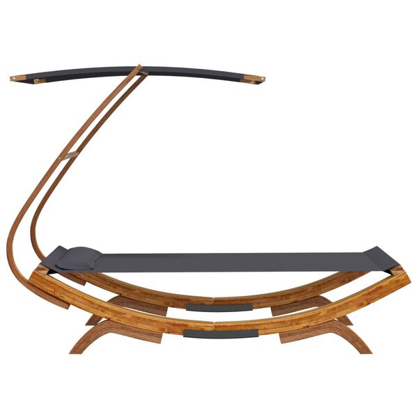 vidaXL katusega lamamistool, 100x190x134 cm painutatud puit antratsiit