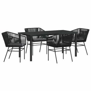 vidaXL Aia s&ouml;&ouml;gilaudade komplekt 5 pcs Must Pulberv&auml;rvitud teras