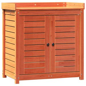 vidaXL riiulitega istutuslaud, pruun, 82,5 x 50 x 86,5 cm, m&auml;nnipuit