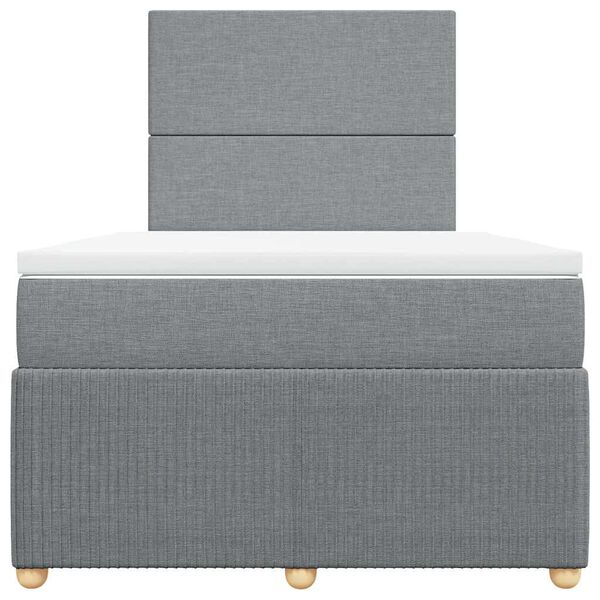 vidaXL kontinentaalvoodi madratsiga, helehall, 120 x 190 cm, kangas