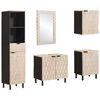 vidaXL Vannitoa komplektid 5 pcs Valge pesu viimistlus Tugev mango puu