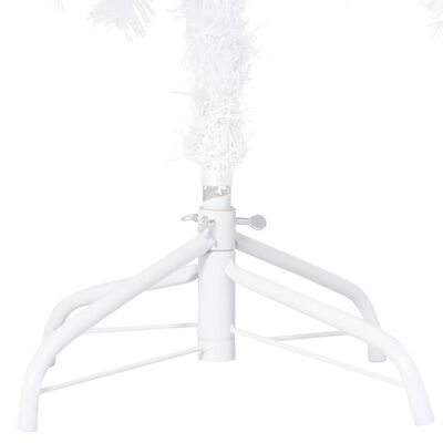 vidaXL valgustusega kunstkuusk kuulidega, valge, 180 cm, PVC
