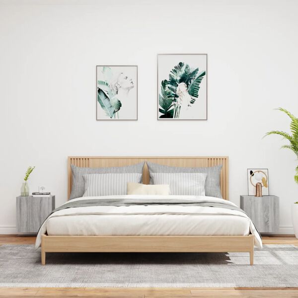 vidaXL teleri seinakapid 2 tk, hall Sonoma, 40,5x30x40 cm, tehispuit