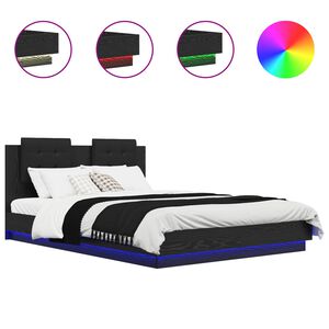 vidaXL Peatsiga voodiraam peaga K&auml;sit&ouml;&ouml;puu 140 x 200 cm Tehispuit