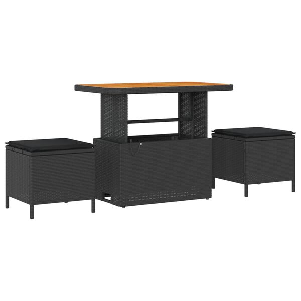 vidaXL Aia Diivanikomplekt padjaga padjaga 8 pcs Must Pol&uuml; Rattan